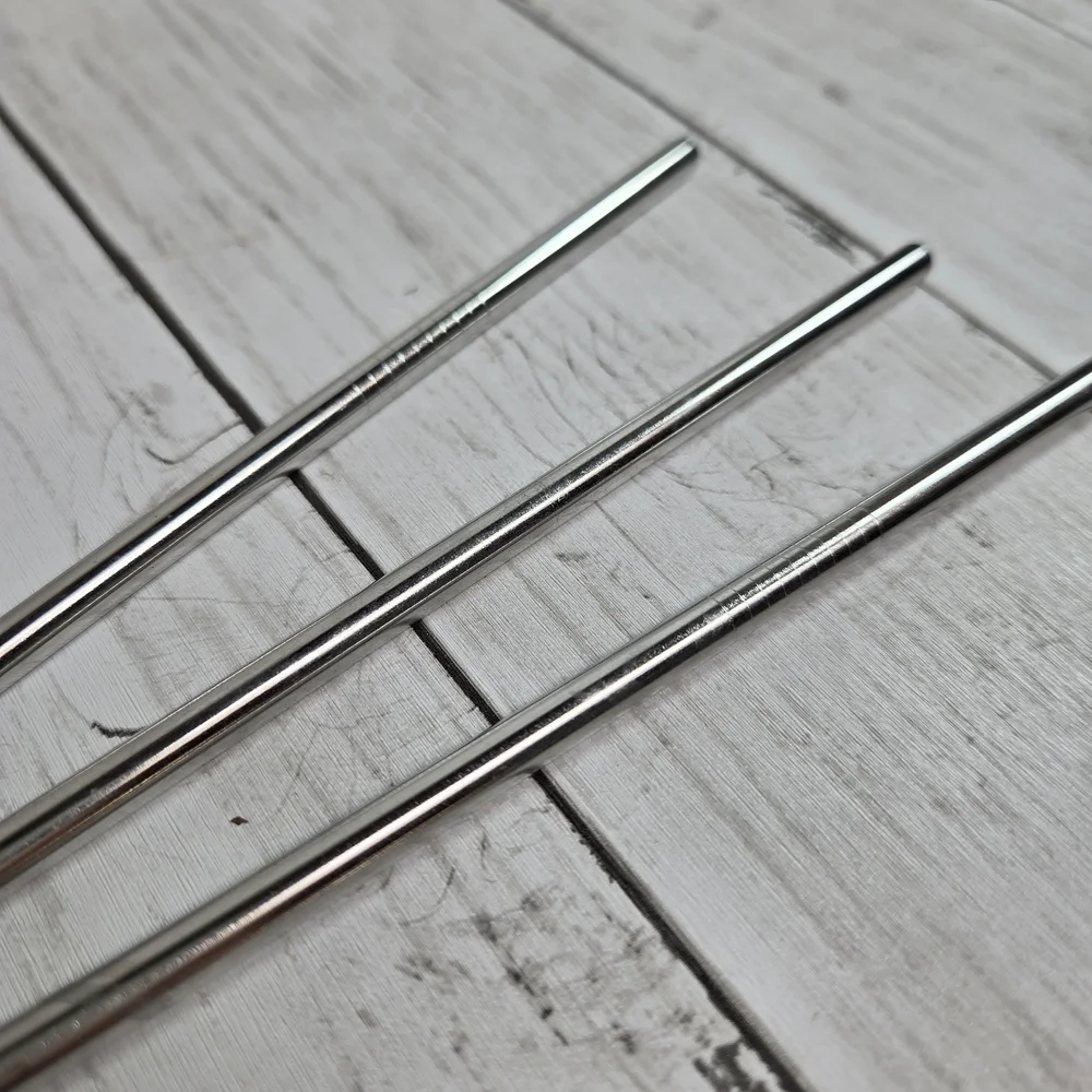 Stainless Steel Straws - Set of 3 NWOT